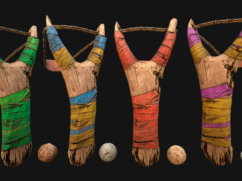 Medieval Weapons Pack Bow Crossbow Slingshot Dart 3D Model