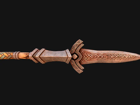 Medieval Wooden Spear Armory Weapon 3D Model