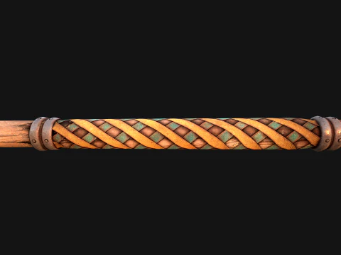 Medieval Wooden Spear Armory Weapon 3D Model
