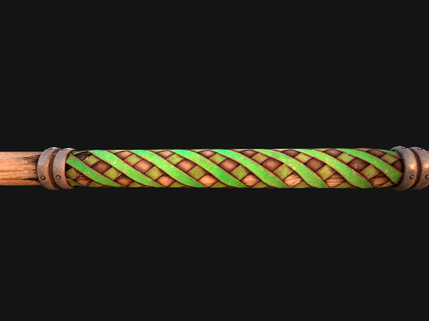 Medieval Wooden Spear Colored Weapon Pack 3D Model