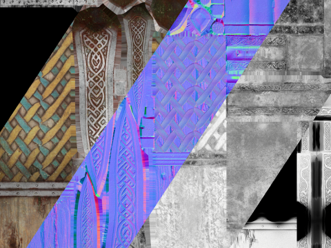 Medieval Wooden Spear Colored Weapon Pack 3D Model