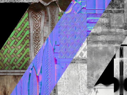 Medieval Wooden Spear Colored Weapon Pack 3D Model