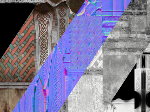 Medieval Wooden Spear Colored Weapon Pack 3D Model