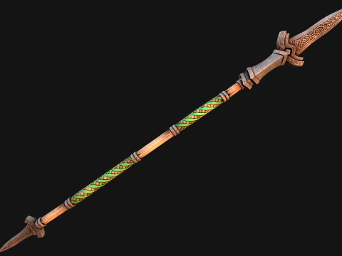 Medieval Wooden Spear Rack Weaponry Armory Set 3D Model