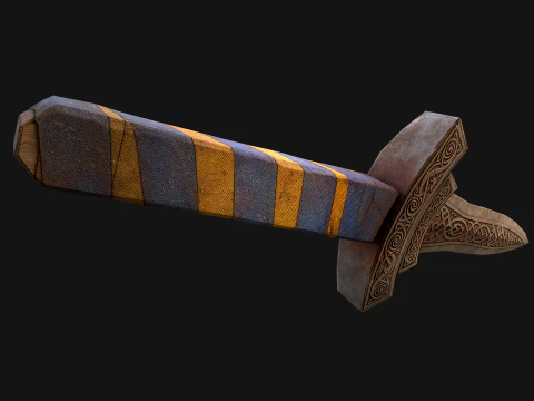 Medieval Dagger Short Sword Weapon 3D Model