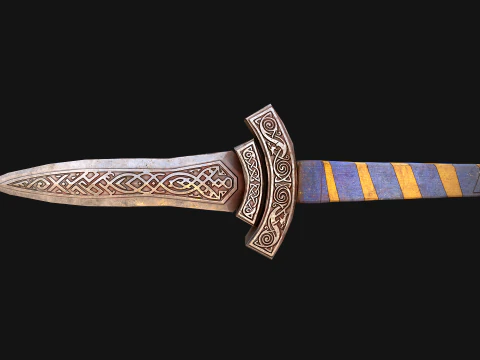 Medieval Dagger Short Sword Weapon 3D Model
