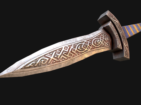 मध्यकालीन खंजर लघु तलवार हथियार 3D मॉडल