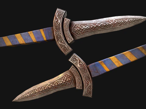 Medieval Dagger Short Sword Weapon 3D Model