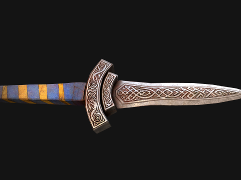 मध्यकालीन खंजर लघु तलवार हथियार 3D मॉडल