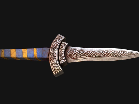 Medieval Dagger Short Sword Weapon 3D Model