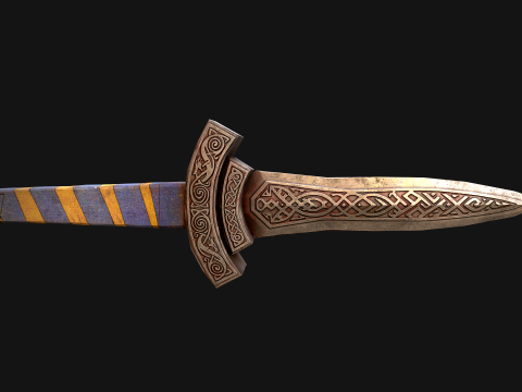 मध्यकालीन खंजर लघु तलवार हथियार 3D मॉडल