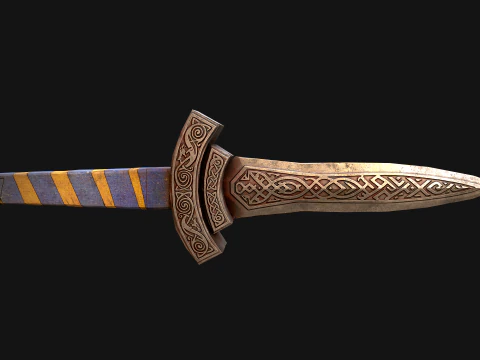 Medieval Dagger Short Sword Weapon 3D Model