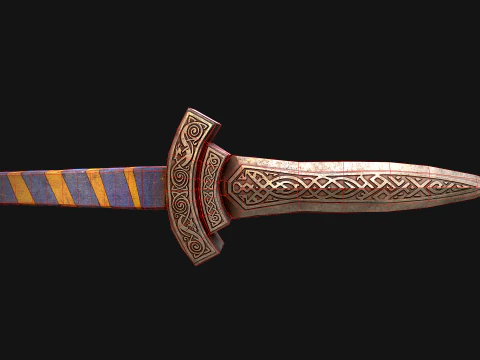 Medieval Dagger Short Sword Weapon 3D Model