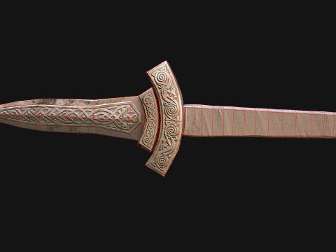 Medieval Dagger Short Sword Weapon 3D Model