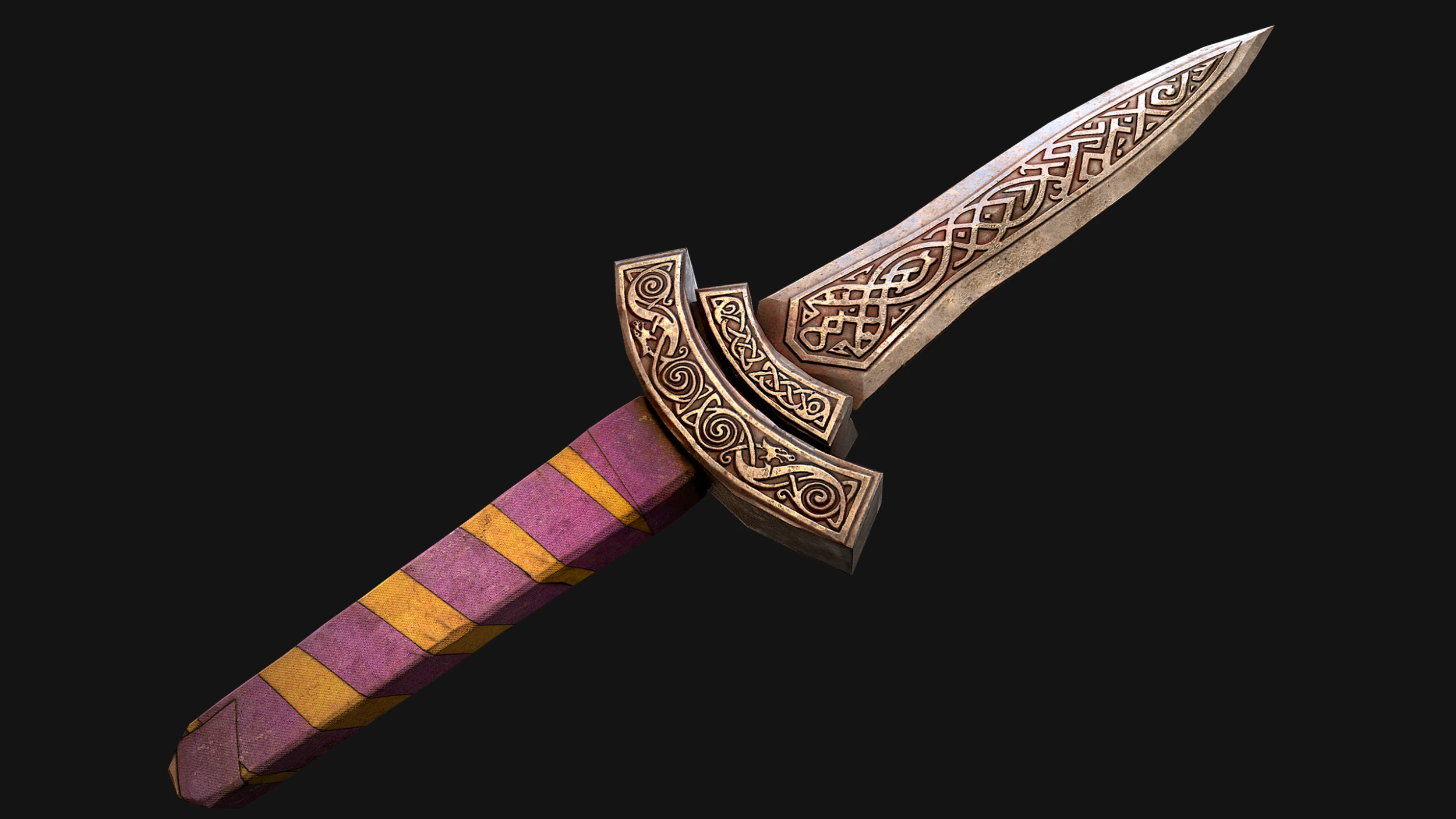 Medieval Dagger Short Sword Weapon Armory 3D Model .c4d .max .obj .3ds .fbx .stl .blend 
