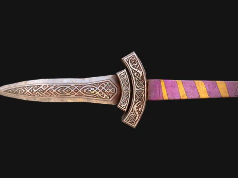 Medieval Dagger Short Sword Weapon Armory 3D Model