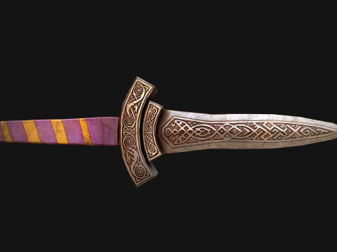 Medieval Dagger Short Sword Weapon Armory 3D Model