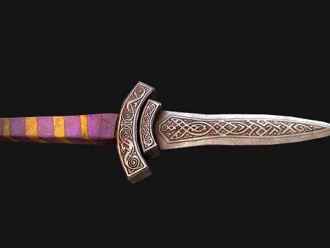 Medieval Dagger Short Sword Weapon Armory 3D Model