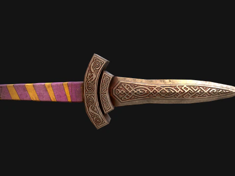 Medieval Dagger Short Sword Weapon Armory 3D Model