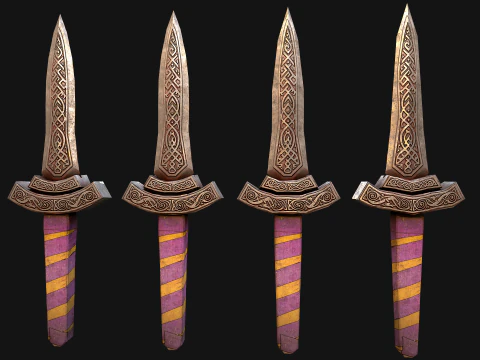 Medieval Dagger Short Sword Weapon Armory 3D Model