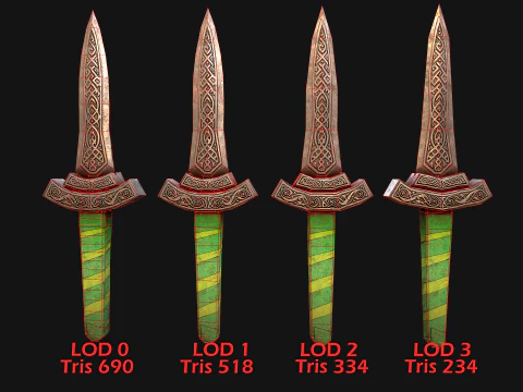 Medieval Dagger Sword Knife Knight Weapon 3D Model