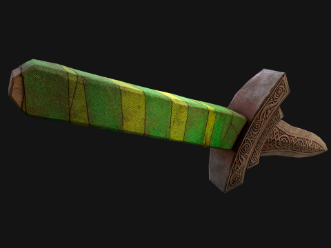 Średniowieczny Sztylet Miecz N&oacute;ż Rycerz Broń Model 3D