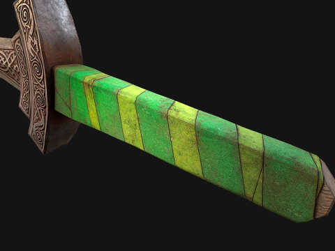 Średniowieczny Sztylet Miecz N&oacute;ż Rycerz Broń Model 3D