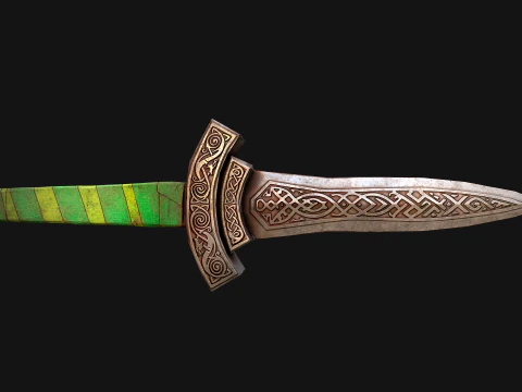 Medieval Dagger Sword Knife Knight Weapon 3D Model