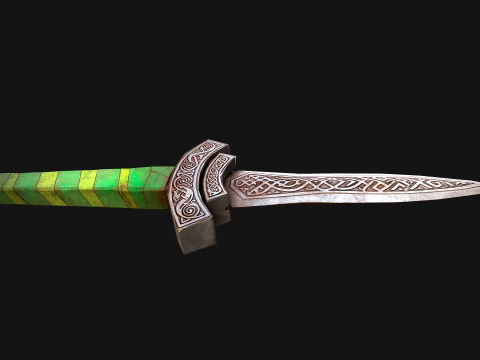 Medieval Dagger Sword Knife Knight Weapon 3D Model
