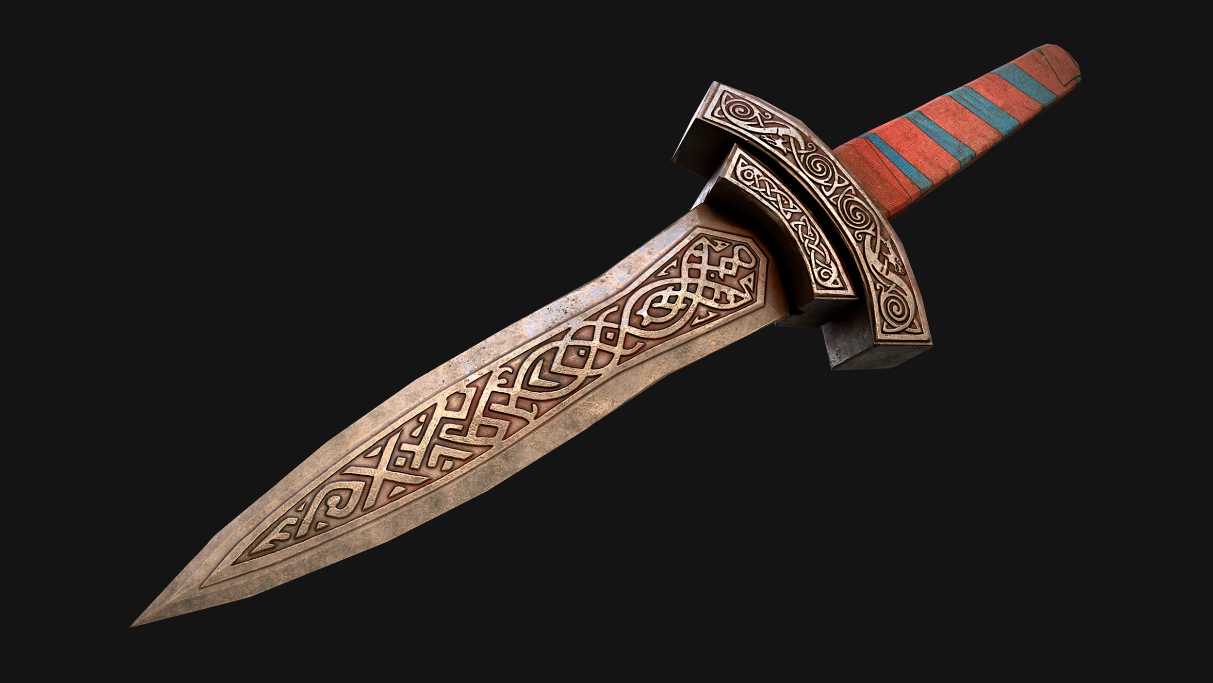 Medieval Dagger Sword Knife Robber Weapon 3D Model .c4d .max .obj .3ds .fbx .stl .blend 