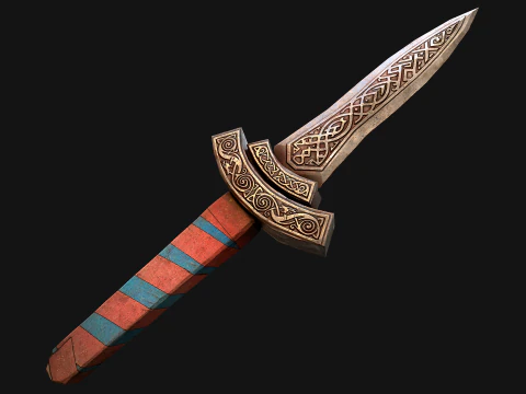 Medieval Dagger Sword Knife Robber Weapon 3D Model
