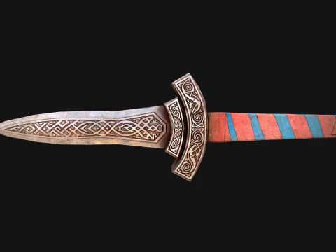 Medieval Dagger Sword Knife Robber Weapon 3D Model