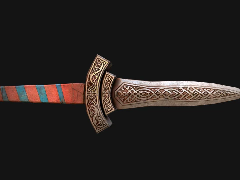 Medieval Dagger Sword Knife Robber Weapon 3D Model