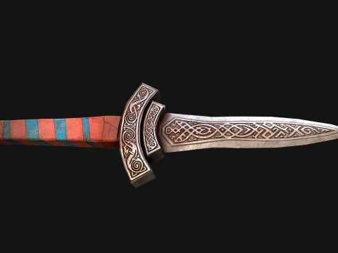 Medieval Dagger Sword Knife Robber Weapon 3D Model