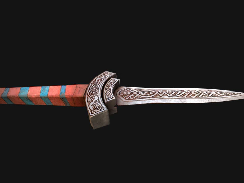Medieval Dagger Sword Knife Robber Weapon 3D Model