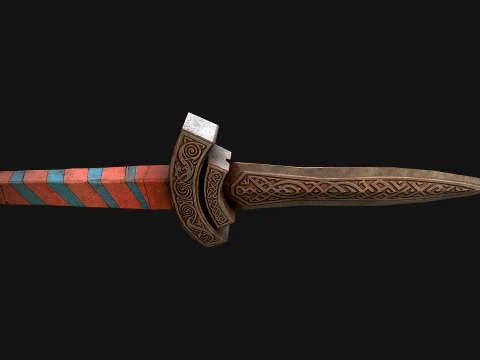 Medieval Dagger Sword Knife Robber Weapon 3D Model