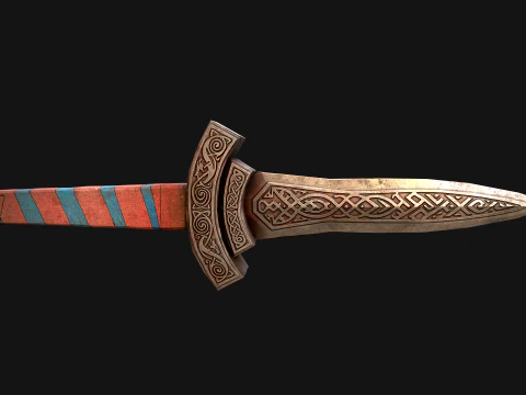 Medieval Dagger Sword Knife Robber Weapon 3D Model