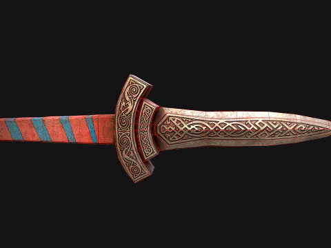 Medieval Dagger Sword Knife Robber Weapon 3D Model