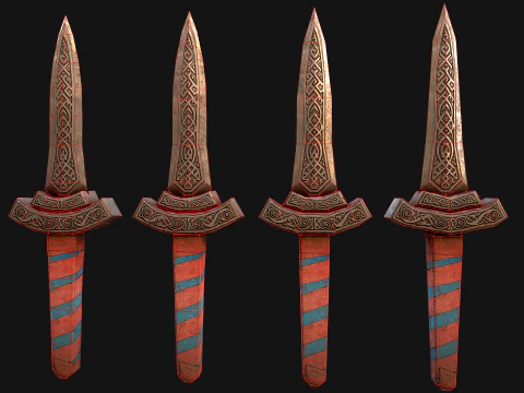 Medieval Dagger Sword Knife Robber Weapon 3D Model