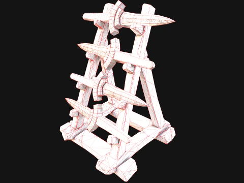 Set di armature per mobili medievali, porta armi, pugnale, coltello, spada Modello 3D