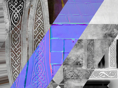 Set di armature per mobili medievali, porta armi, pugnale, coltello, spada Modello 3D