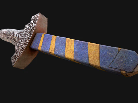 Medieval Wooden Dagger Knife Sword Weapon Set 3D Model