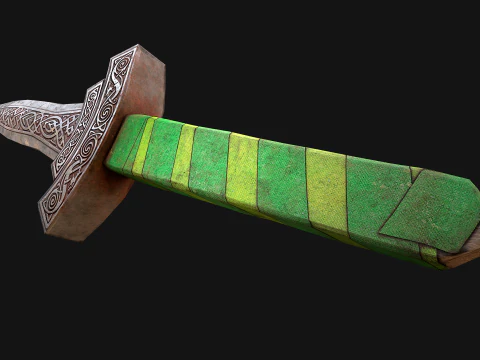 Medieval Wooden Dagger Knife Sword Weapon Set 3D Model