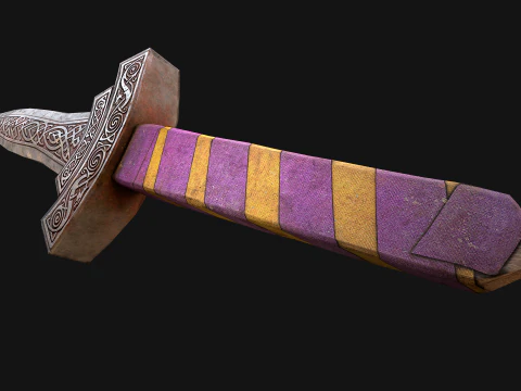 Medieval Wooden Dagger Knife Sword Weapon Set 3D Model