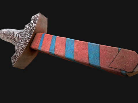 Medieval Wooden Dagger Knife Sword Weapon Set 3D Model