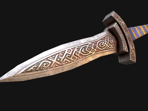Medieval Wooden Dagger Knife Sword Weapon Set 3D Model