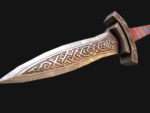 Medieval Wooden Dagger Knife Sword Weapon Set 3D Model