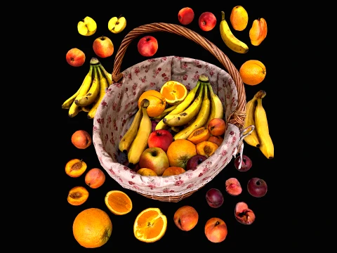Medieval Market Stalls Tent Bazaar Food Vegetables Fruits Pack 3D Model