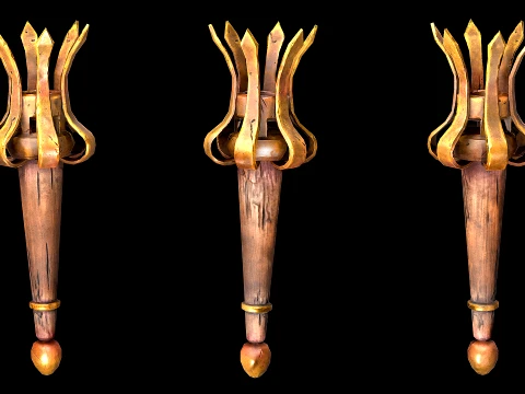 Torch and Candles Castle Dungeon Lighting Furniture Set 3D Model