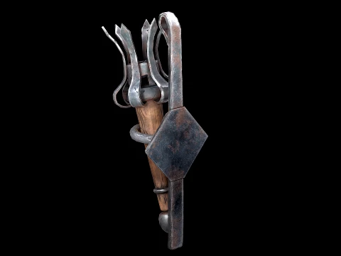 Torch and Candles Castle Dungeon Lighting Furniture Set 3D Model